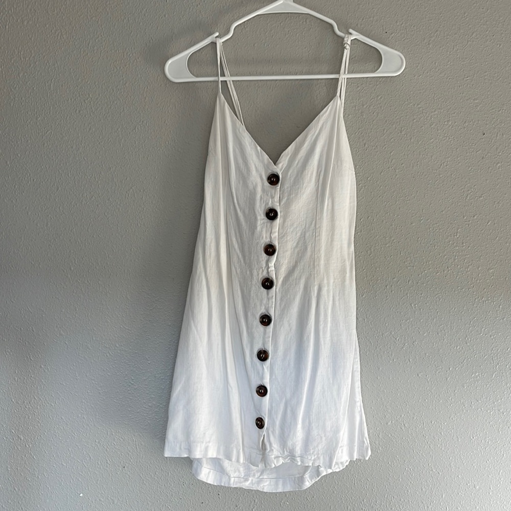 White button up open back with tie dress
